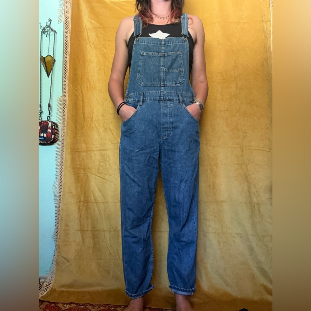 Free people denim overalls